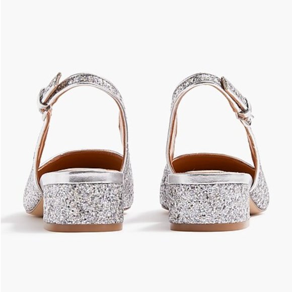 🎁 NWT J.Crew Factory Glitter slingback flats - Picture 2 of 4